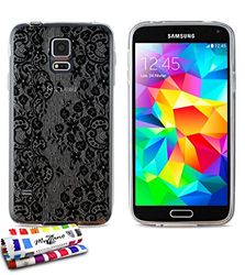 MUZZANO-Cover flessibile Ultra-Slim filo nero trasparente Modello esclusivo originale SAMSUNG GALAXY S5 alta qualità-Shock protezione ottimale sostenibile PEN 1 e 1 panno MUZZANO offerti