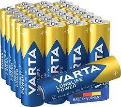 Varta Pilha Longlife Power AA Mignon LR06 (embalagem de 24 unidades), pilha alcalina - "Made in Germany" - adequado para brinquedos, lanternas, comandos e outros aparelhos que funcionam a pilhas