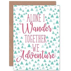 Wee Blue Coo Valentines Love Words Adventure Wander Together Romantic Greetings Card Cp3259