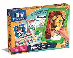 Clementoni IDEA 18717 - Juego de dibujo con caballete para niños a partir de 7 años, incluye tempera, bolígrafos, pinceles, tarjetas y lápices