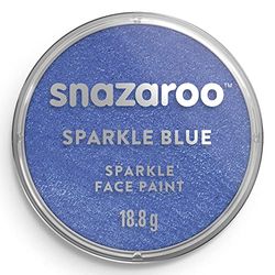 Snazaroo 1118351 Kinderschmink, huidvriendelijke hypoallergene gezichtsmake-up op waterbasis, vrij van parabenen - 18ml, Sparkle Blue