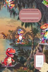 Iconic Dinosaurs- Tyrannosaurus Rex: Composition Lined Notebook/ For Kids, Teens, Students, Girls, Boys/ 120 Pages/ 6 x 9 Inches