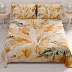PETTI Artigiani Italiani - Summer Bedspread 220 x 260 cm 100 g/m² Double Face, Spring Quilt, Lightweight Quilt, Olive Palm, 100% Made in Italy