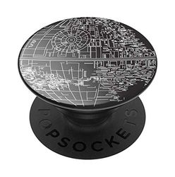 PopSockets PopGrip - Soporte y Agarre para Teléfonos Móviles y Tablets con un PopTop Intercambiable - Death Star Aluminum