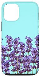 Custodia per iPhone 13 Pro Lavanda fiori viola bellissimo motivo floreale blu