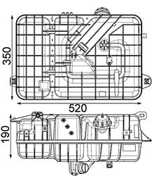 MAHLE CRT 235 000P Réservoir de compensation pour liquide de refroidissement avec couvercle Convient entre autres pour Mercedes