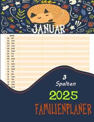 familienplaner 2025 3 spalten groß: times & more Kalender mit 3 Spalten – praktischer Familienplaner Familien-Monatskalender für 12 Monate von Januar bis Dezember 2025