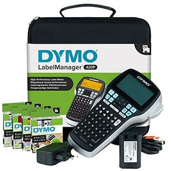 Dymo LabelManager 420P Kit Etichettatrice Portatile Ricaricabile | Stampante per Etichette con Tastiera ABC con Custodia e 4 Nastri per Etichette D1