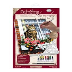 Royal & Langnickel PCS11 Séries Peinture d'après les chiffres Toile d'artiste Chat à la fenêtre Petit