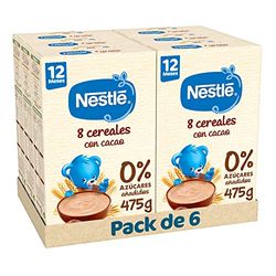 Nestle Papilla 8 Cereales con Cacao, 6 Paquetes de 475g (Total 2.85 Kg)