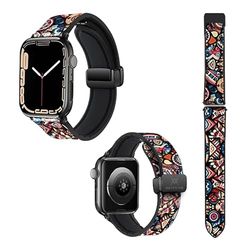 Cinturino per Apple Watch 22 mm (38/40/41/42/44/45 mm) in silicone e vera pelle: Maori Color