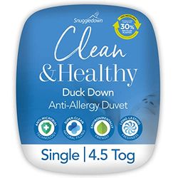 Snuggledown Clean & Healthy Duck Down Single Duvet 4.5 Tog Summer Duvet Single Bed