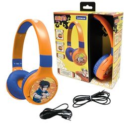 Lexibook, Naruto, Casque Audio 2-en-1 Bluetooth & Filaire avec Micro et Boutons de contrôle, Pliable et Ajustable, Batterie Rechargeable Longue durée, Orange/Bleu, HPBT010NA