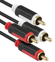 mumbi 1 m Stereo Audio RCA Cable 2x RCA Male Phono Male to 2 RCA Male Phono