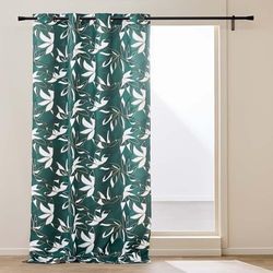 Douceur d'Intérieur Cortina con Ojales (140 x 260 Cm) Elsa, Poliéster Estampado Metálico