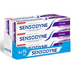 Sensodyne Encías Pasta de Dientes Con Flúor, Alivio Para Dientes Sensibles, Protección Duradera Frente a la Sensibilidad Dental, Pack 6 Unidades x75 ml