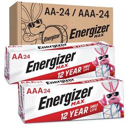 Energizer MAX AA-batterier och AAA-batterier kombinationsförpackning, 24 AA och 24 AAA (48 antal)