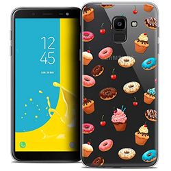 Caseink fodral för Samsung Galaxy J6 2018 J600 (5.6) fodral [kristallgel HD kollektion Foodie Design Donuts - mjuk - ultratunn - tryckt i Frankrike]