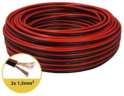 toolcity luidsprekerkabel (tweelingslitze) 2x1,50mm2 (box-kabel/audiokabel) 10 m rood/zwart