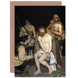 Artery8 Edouard Manet Jesus Mocked By The Soldiers Fine Art Greeting Card Plus Envelope Blank Inside