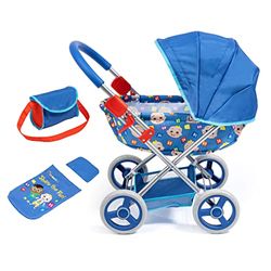 Bayer Design 12711AA Poppenwagen Cocomelon met kussen, deken, tas