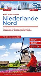 ADFC-Radtourenkarte NL 1 Niederlande Nord 1:150.000, reiß- und wetterfest, E-Bike geeignet, GPS-Tracks Download, mit Knotenpunkten, mit Bett+Bike ... nach Amsterdam, Noord-Holland und Friesland