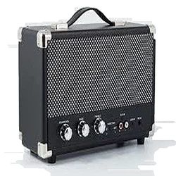 GPO Westwood Altifalante retro 25 com subwoofer de 25 watts, entrada RCA, Bluetooth, grade vintage e alça de transporte - preto
