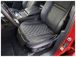 Maat stoelhoezen voor autostoelen compatibel met Suzuki Baleno 2 2015 bestuurder en bijrijder hoezen stoelbeschermer stoelbekleding FB:OT408 (zwart/witte naad)