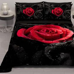 PETTI Artigiani Italiani - Couvre-lit d'été 170x260 cm 100 g/m² Double Face, Couette légère pour lit Simple, Printemps, Modèle Black Roses, 100% Fabriqué en Italie
