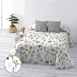 BELUM | Bouti Quilt 100 g Bed 180 cm, Product: 280 x 270 cm, Fabric: 100% Organic Cotton, 175 Thread Count, Oeko-Tex Certified, Model: Santorini