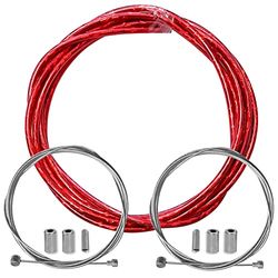 cyklingcolors osłona hamulca rowerowego z kablem zaślepkami tylny zestaw kompatybilny z Shimano Sram cykl miejski szosowy rower górski wkładka wydajność kabla (czerwony laser)