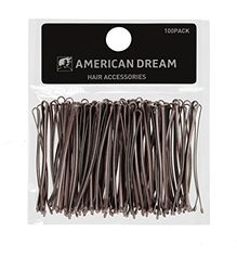 American Dream Straight Bobby Pins, Brown 2-inch/ 5 cm - Pack of 100
