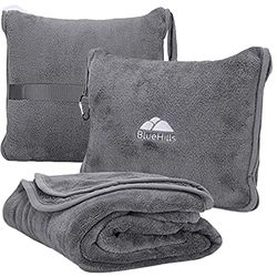 BlueHills Travel Pillow Blanket Compact Large T007