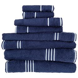 BEDFORD HOME Rio Lot de 8 Serviettes en Coton Bleu Marine