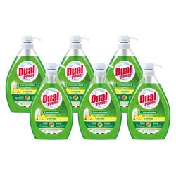 Dual Power Piatti Gel Limone, Detergente Piatti Concentrato ad Elevato Potere Sgrassante, Ideale per Stoviglie Incrostate, Azione Anti Odore, Made in Italy, 6 Dispenser da 1 L