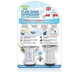 TubShroom y SinkShroom - Protectores de desagüe para bañeras y lavabos, Color Cromado