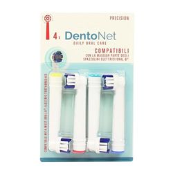 Dentonet Precision Testine di Ricambio Universali per Spazzolino Elettrico, 1 confezione da 4 testine