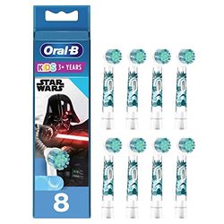 Oral-B Kids, Pack de 8 Brossettes De Rechange Embout Pour Brosse À Dents Électrique Format Spécial Boîte Aux Lettres, Enfant à Partir De 3 Ans, Brossage En Douceur, Édition Star Wars, Darth Vader