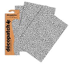 Décopatch - Ref C535O - Grey Reptile Skin Print Paper Pack - Each Sheet 30 x 40cm, Pack of 3 Paper Sheets - Best Used With Décopach Glue & Varnish, Grey