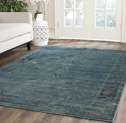 SAFAVIEH Tapis Traditionnel Pour Salon, Salle à manger, Chambre à coucher - Vintage Collection, Tapis à poil court, Turquoise et Multi, 201 X 279 cm
