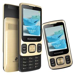 Konrow Slider – telefoon – scherm 2,4 inch – dual sim – goud