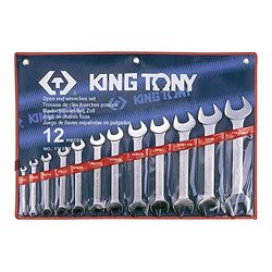 KING TONY 1112SR 1/4"-1-1/4 Open End Wielenset, 12 stuks, Nylon Pack