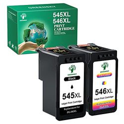 GREENSKY PG-545XL CL-546XL Cartouches d'encre Remplacement pour Cartouche Canon 545 546 XL pour Canon PIXMA TS3150 TS3350 TS3450 TR4550 TR4551 MG2550 MG3050 MG3051 MG2950 MX495 (1 Noir, 1 Tri-Couleur)