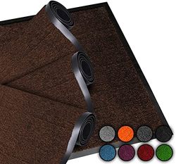 LucaHome Paillasson antidérapant, Lavable, pour Porte d'entrée, Cuisine et Couloir Marron 60 x 180 cm
