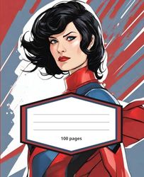 Composition Notebook: Superhero Woman with Red and Blue Suit