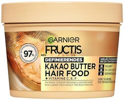 Garnier Fructis Defining Cocoa Butter Hair Food, 3-in-1 Mask for Dry and Curly Hair, with Extra Lipid Complex, Vegan Formula, 400 ml