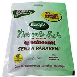 ELEMED NATURELLE SAFE SALVIETTINE IGIENIZZANTI 10PZ SINGOLI