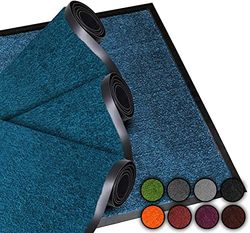 LucaHome Paillasson d'entrée Maison 60 x 180 cm Bleu Tapis antidérapant Lavable pour Porte d'entrée, Cuisine et Couloir - Paillasson extérieur et intérieur - Tapis d'origine Entrée Maison