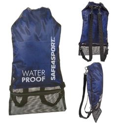 SAFE4SPORT Waterdichte rugzak, 20 liter, sneldrogende nettas voor natte spullen, waterdichte rugzak voor op het strand, voor kajakken, SUP, blauw, 20L, Rugzak