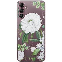 ERT GROUP mobiltelefonfodral för Samsung A14 4G/5G originalt och officiellt licensierat Babaco mönster Flowers 031 optimalt anpassad till formen på mobiltelefonen, gedeeltelijk transparant